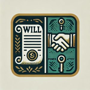 תמונה שבה לחיצת ידיים שכתוב מתחת ייפוי כוח מתמשך וליד זה צוואה