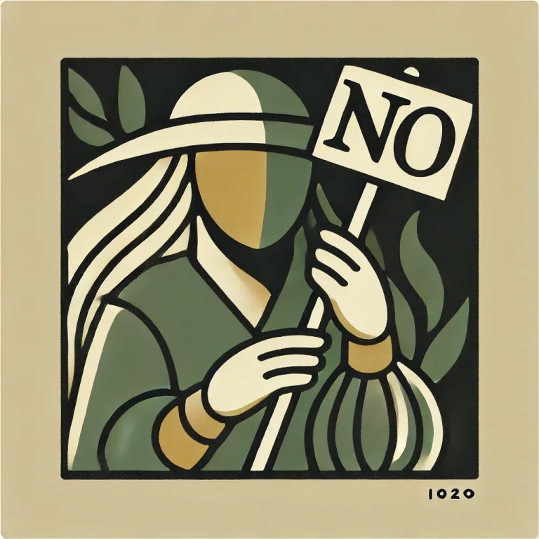 אישה מחזיקה שלט ביד שכתוב עליו לא!