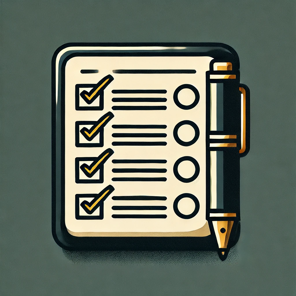 צ'ק ליסט עם עט ליד