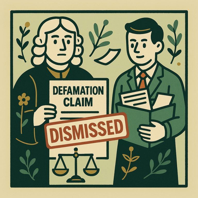 שופט מחזיק ביד כתב תביעה בלשון הרע, ודוחה אותה